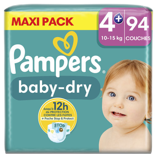 [8700216263801] PAMPERS Baby-dry fraldas tamanho 4+ (10-15 kg) 94 unidades