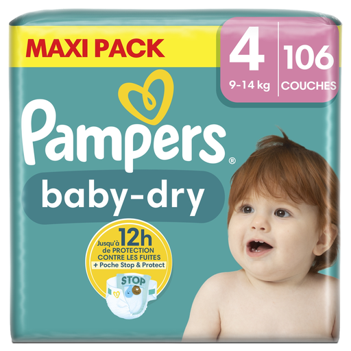 [8700216263832] PAMPERS Fraldas Bebé Tamanho 4 Maxi Baby-Dry 106 unidades