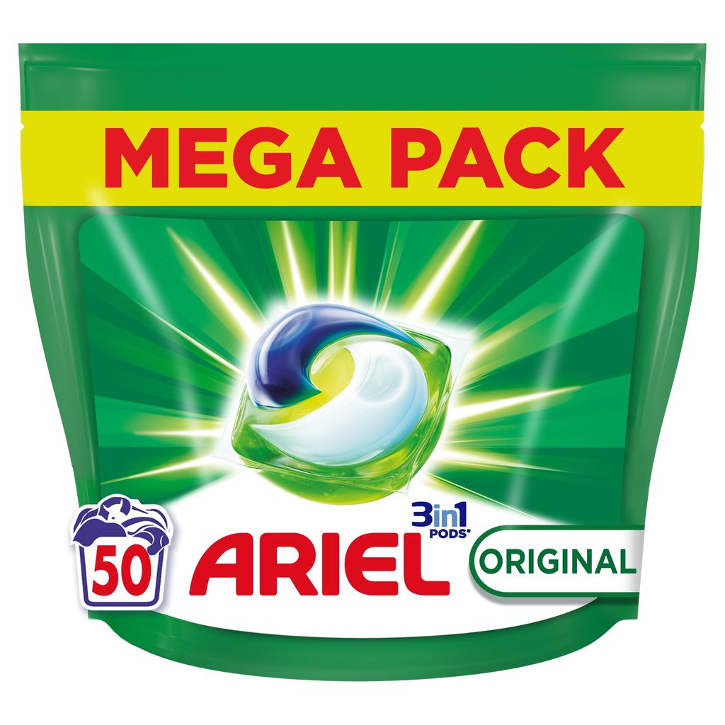ARIEL Lessive capsules 3 en 1 Original 50 capsules