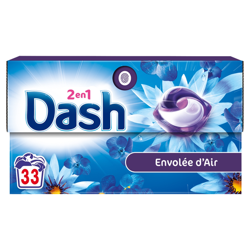 [8700216318709] DASH Pods Lessive capsules 2 en 1 Envolée d'air 33 capsules