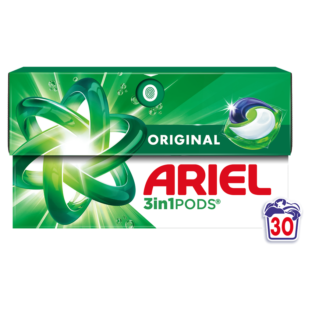 ARIEL Pods Lessive capsules tout en 1 détergent original 30 capsules