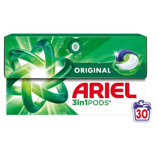 [8700216648301] ARIEL Pods Lessive capsules tout en 1 détergent original 30 capsules