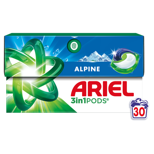 [8700216684118] ARIEL Pods 3en1 Lessive capsules alpine 30 lavages 30 capsules