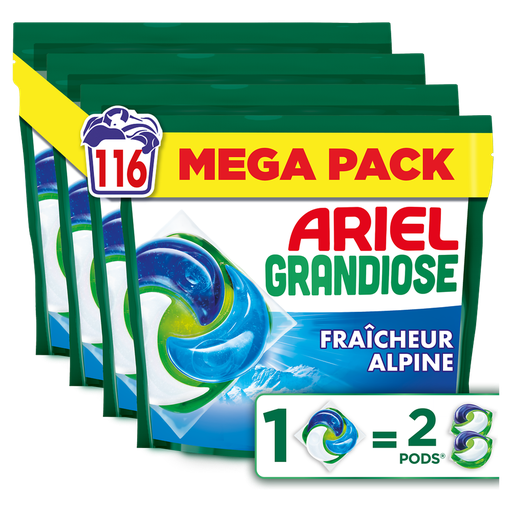 [8700216697842] ARIEL Grandiose Pods Lessive Capsules Action Détachante et Anti-odeurs 29 capsules