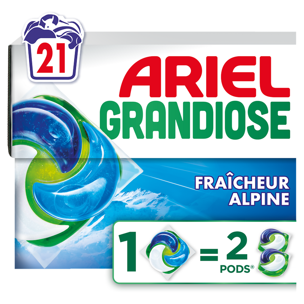 ARIEL Lessive capsules Grandiose Fraîcheur Alpine 21 capsules 762,3 g