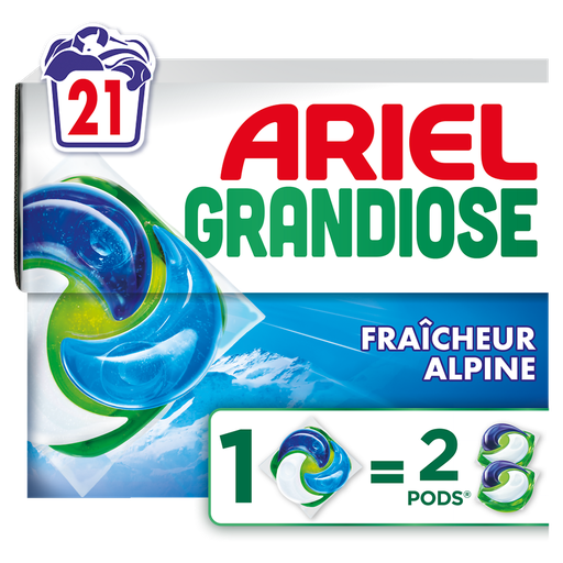 [8700216698047] ARIEL Lessive capsules Grandiose Fraîcheur Alpine 21 capsules 762,3 g