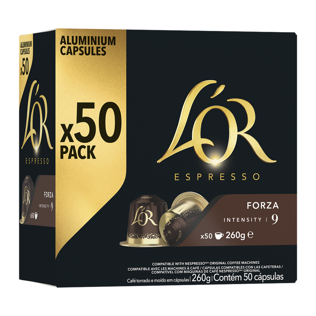 L'OR Espresso Capsules de café Forza intensité 9 50 capsules 260 g