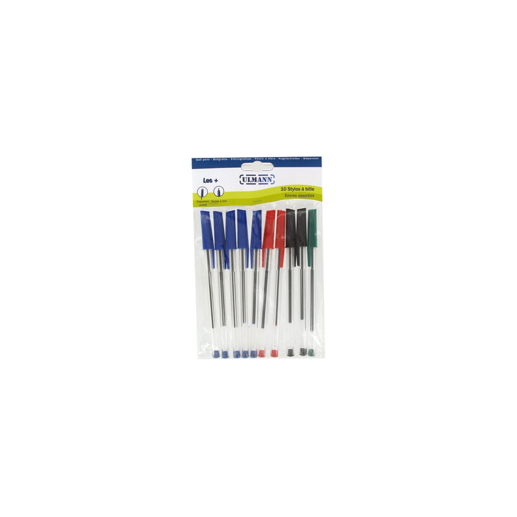 ULMANN Bolígrafos Punta Media 1mm, Pack de 10