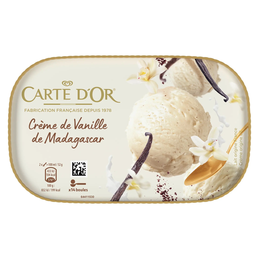 [8711327615229] CARTE D'OR Crème glacée crème de vanille de Madagascar 367 g