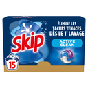 SKIP Cápsulas de detergente 3 en 1 Active Clean 15 cápsulas