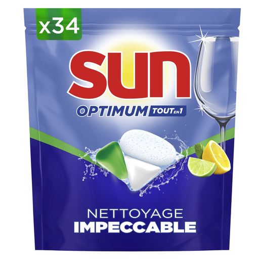 [8720182599308] SUN Optimum All-in-1 Dishwasher Tablets Citrus Scent 34 Washes 510 g