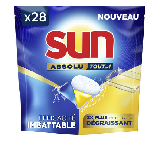 [8720182601445] SUN Absolu dishwasher tablets all in 1 degreaser 28 washes 420 g
