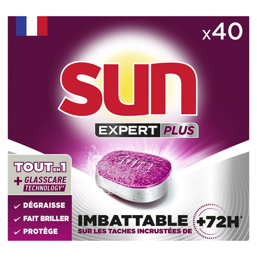 SUN Expert Plus all-in-one dishwasher tablets, 40 washes, 700 g