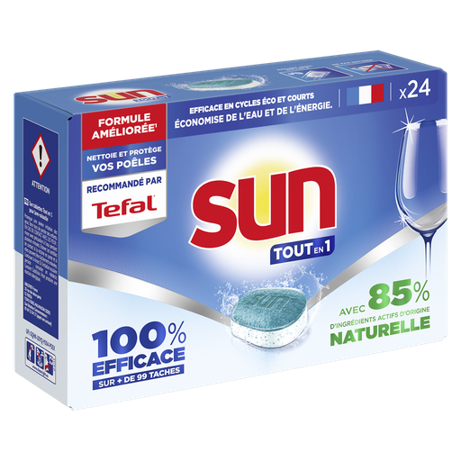 [8720182787132] SUN Pastilhas máquina lavar loiça tudo em 1 regular 24 cápsulas