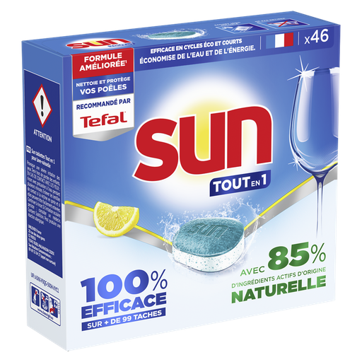 [8720182804020] SUN Pastilhas para máquina de lavar loiça tudo em 1 limão 46 cápsulas