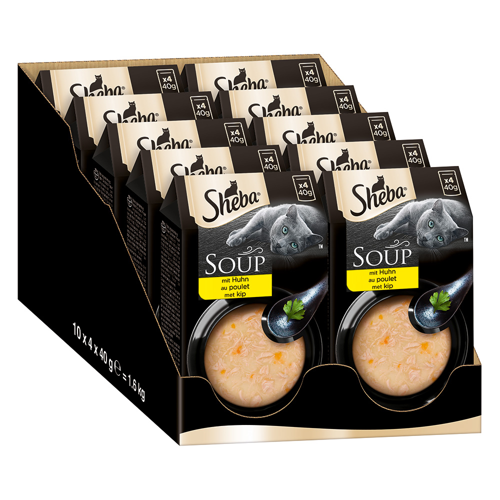 Sheba Pâtée Pour Chat Adulte En Soupe Poulet 4X40G 