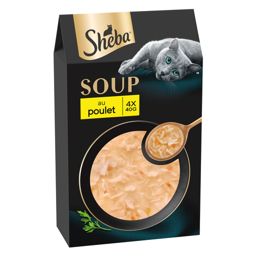 [8853301003506] SHEBA Sopa para gatos com filetes de frango 4x40g