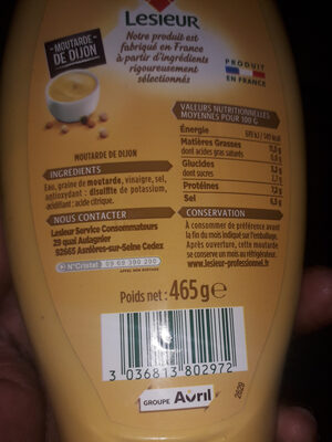 Lesieur 450Ml Squeeze Moutarde Top