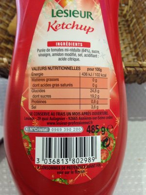 Lesieur 450Ml Squeeze Ketchup Top Down