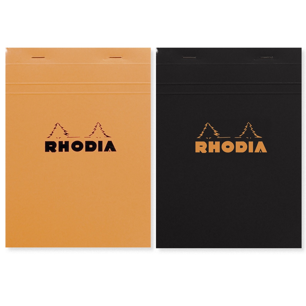 Rhodia Bloc Agrafé En-Tête N°16 Orange, A5, 80 Feuillets Détachables, P'Tits Carreaux 5X5, Clairefontaine Blanc G/M²