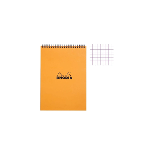 [3037920185002] RHODIA Notepad A4 Small Squares 80 Sheets Orange