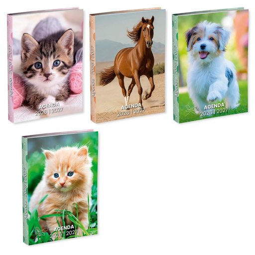 [3037920187891] AGENDA Agenda Escolar 2026-2027 1 día/página Animales domésticos