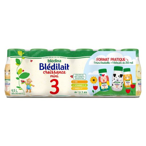 [3041091476418] BLEDINA Blédilait 3 Leche de Crecimiento Líquida 18x250ml