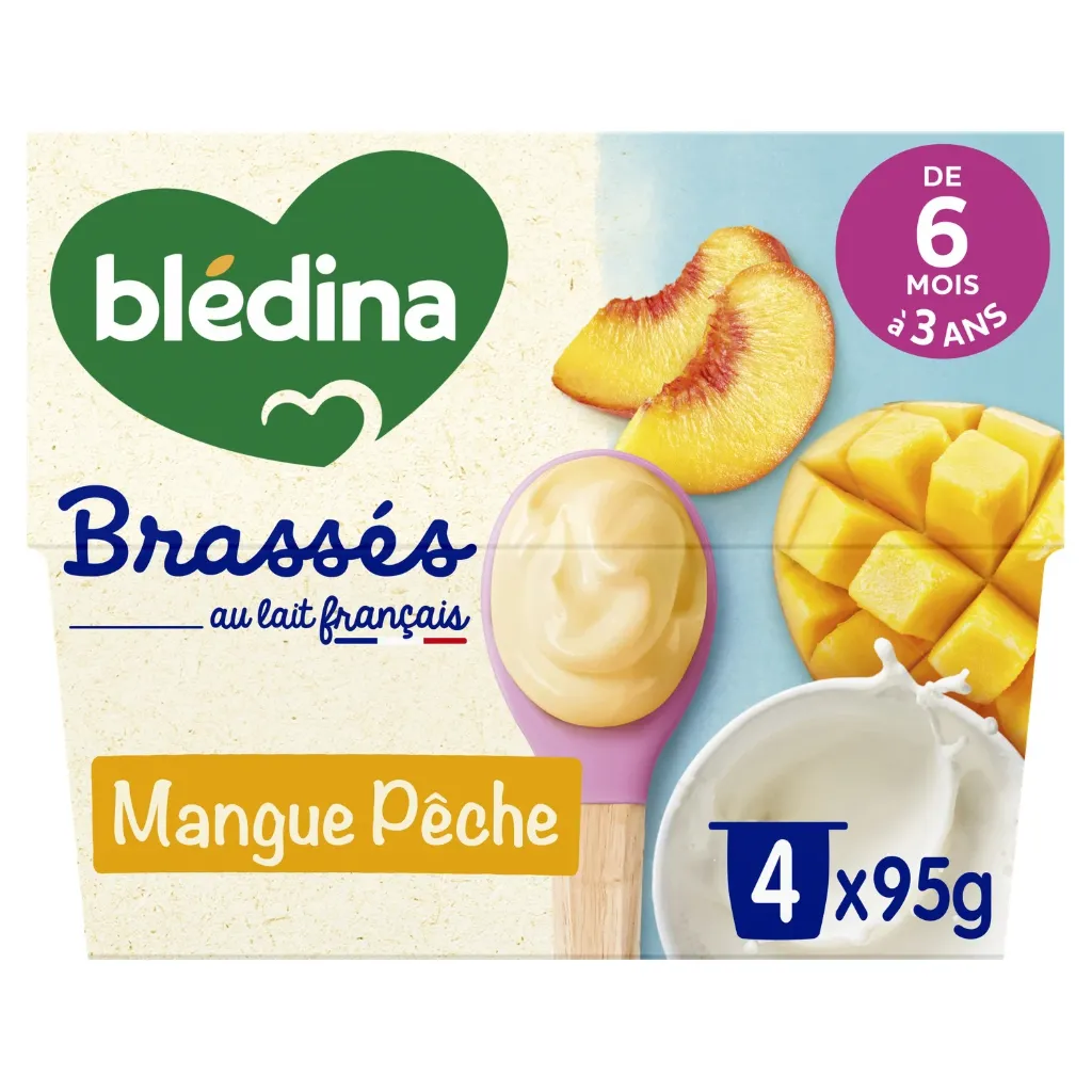 Blédina Brassés mangue pêche 4x95g
