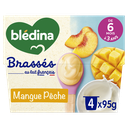 BLEDINA Baby dairy dessert mango peach 4 x 95 g