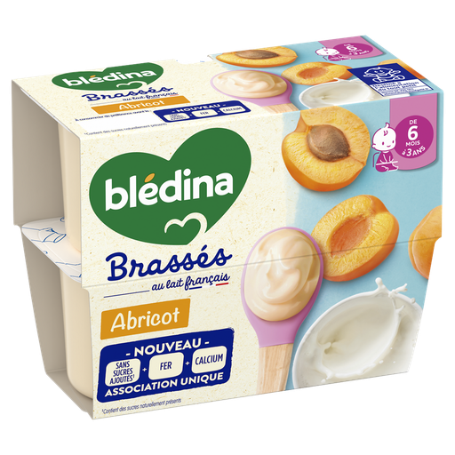 [3041092046924] BLEDINA Dessert Brassés Saveur Abricot 4 x 95 g