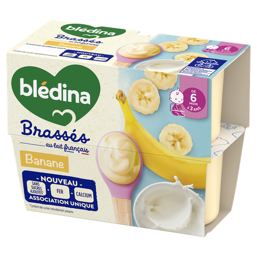[3041092046931] BLEDINA Dessert Brassés Saveur Banane 4 x 95 g