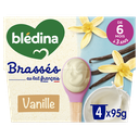 BLEDINA Dessert brassé bébé vanille 4 x 95 g