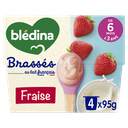 BLEDINA Baby stirred dessert strawberry 4 x 95 g