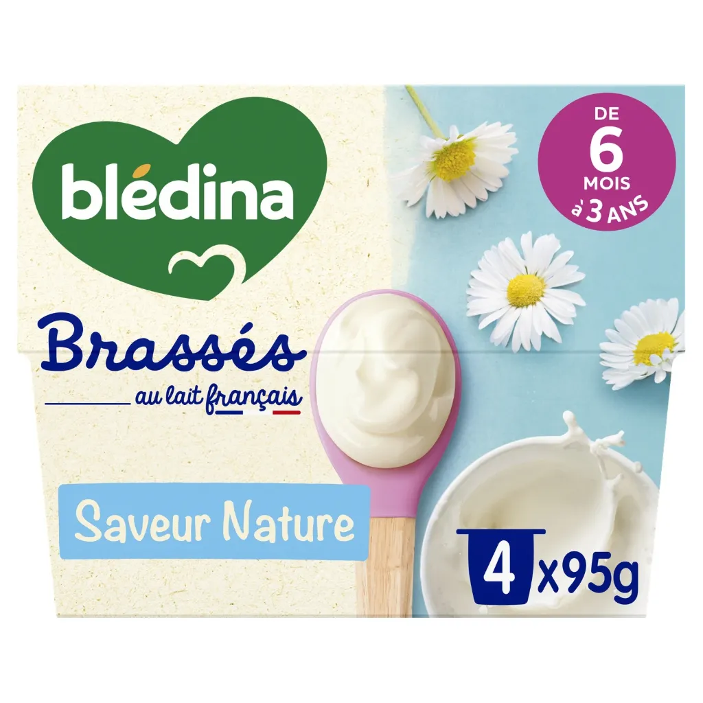 Blédina Brassés petits pots saveur nature dès 6 mois 4x95g