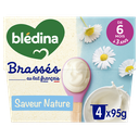 BLEDINA Sobremesa láctea para bebé nature 4 x 95 g