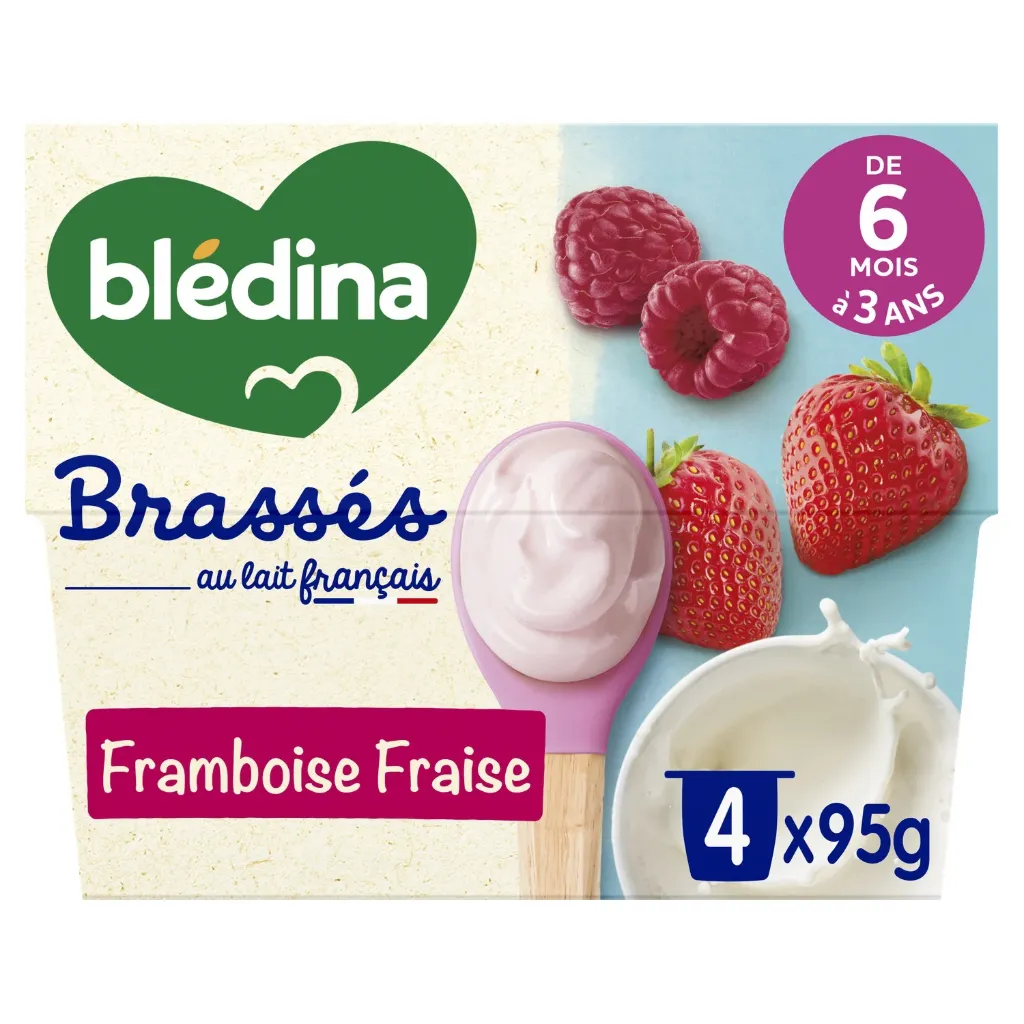 Blédina Brassés framboise fraise 4x95g