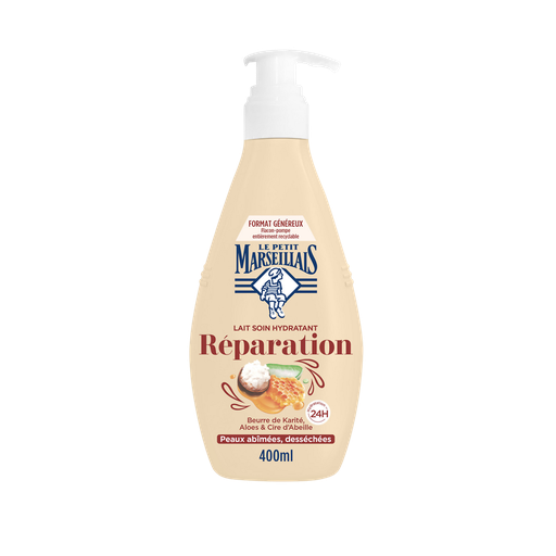 [3574661818108] LE PETIT MARSEILLAIS Moisturizing and Repairing Body Lotion Shea Butter Aloe and Beeswax 400 ml