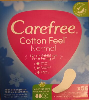 [3574661486307] CAREFREE Cottonfeel Pantyliners Normal Aloe Vera 56 pcs