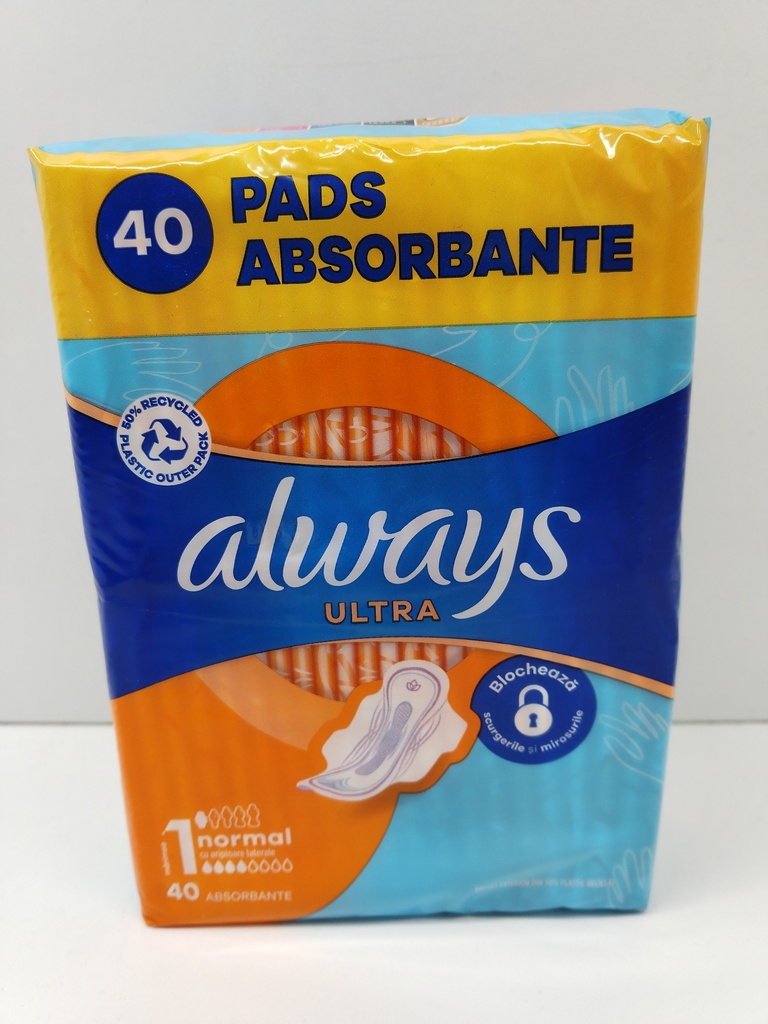 Always Ultra Serv. Hyg. 40 Pc. Normal Avec Ailettes (Taille.1)(Abs.4)(Tm)