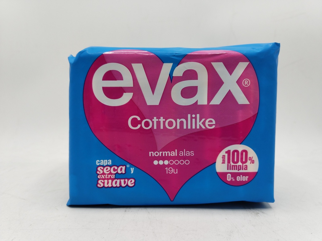Evax Cottonlike Serv. Hyg. 19 Pc. Normal Avec Ailettes (Abs. 3)