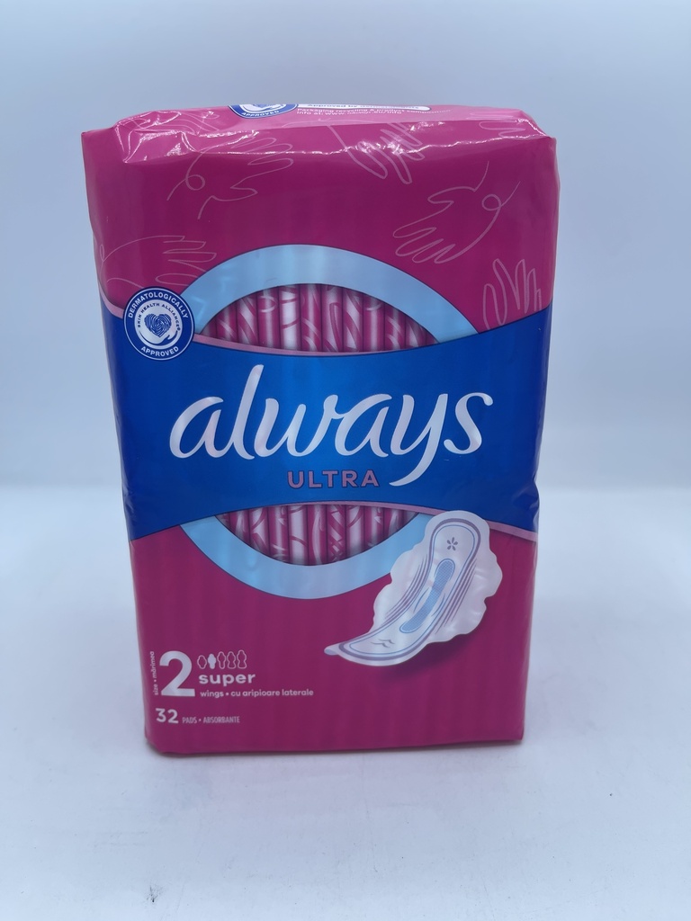 Always Ultra Serv. Hyg. 3 X 32 Pc. Super Avec Ailettes (Pas Ean Piece)