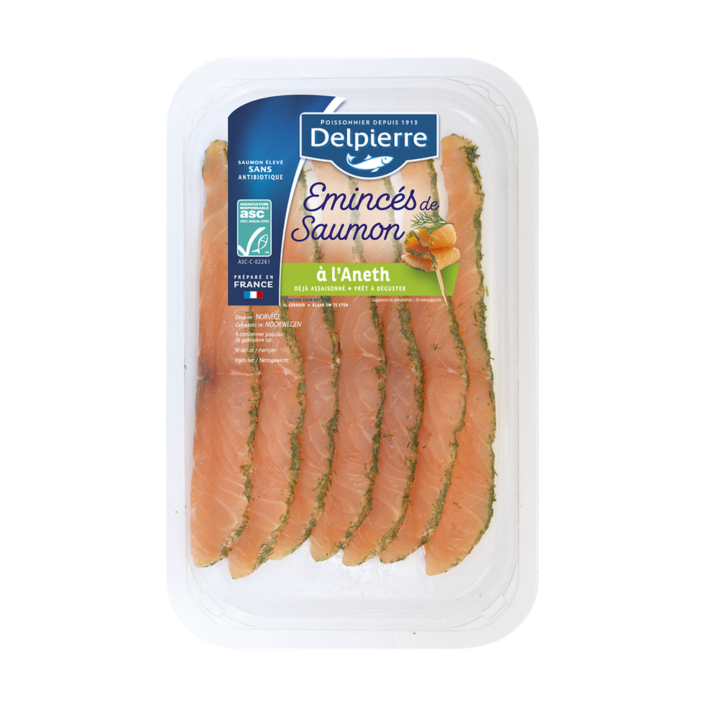 DELPIERRE Tiras de salmão com endro 120 g