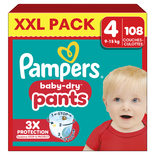[8700216595629] PAMPERS Fraldas-Cueca Baby-Dry Pants Tamanho 4 9-15 kg, pacote de 108