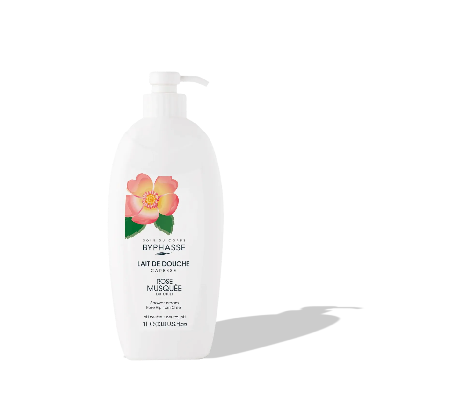 Byphasse Caresse Lait De Douche Rose Musquée 1L