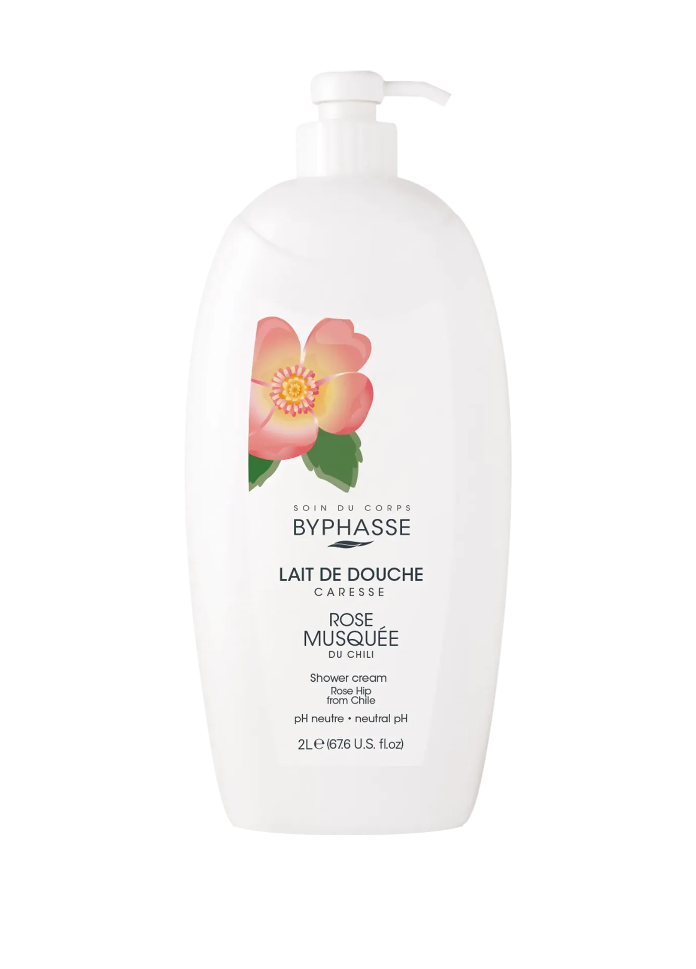 Byphasse Caresse Lait De Douche Rose Musquée 2L
