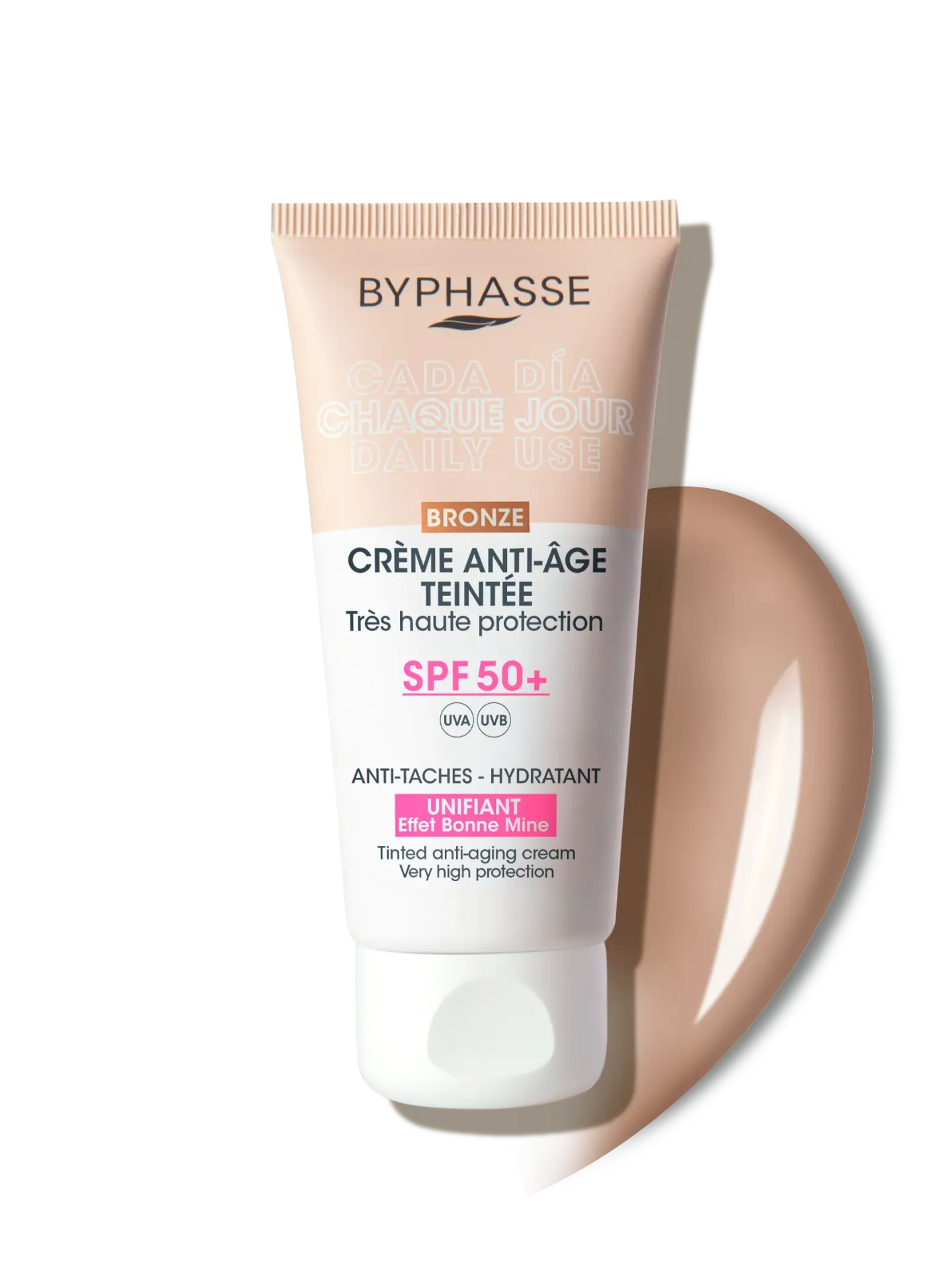 Byphasse Crème Visage Anti-Âge Teintée Bronze Spf 50+ 50Ml