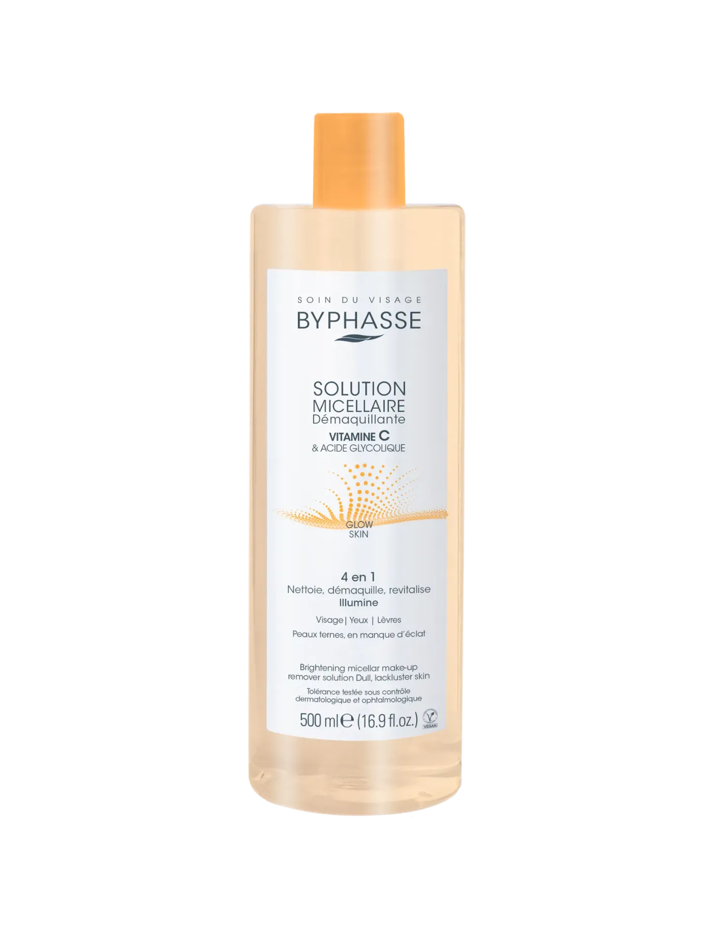 Byphasse Solution Micellaire Démaquillante Vitamine C & Acide Glycolique 500Ml