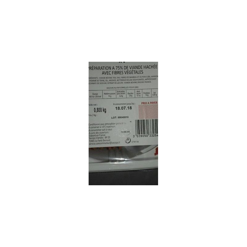 SOCOPA Carne Picada de Vaca 8 x 100 g