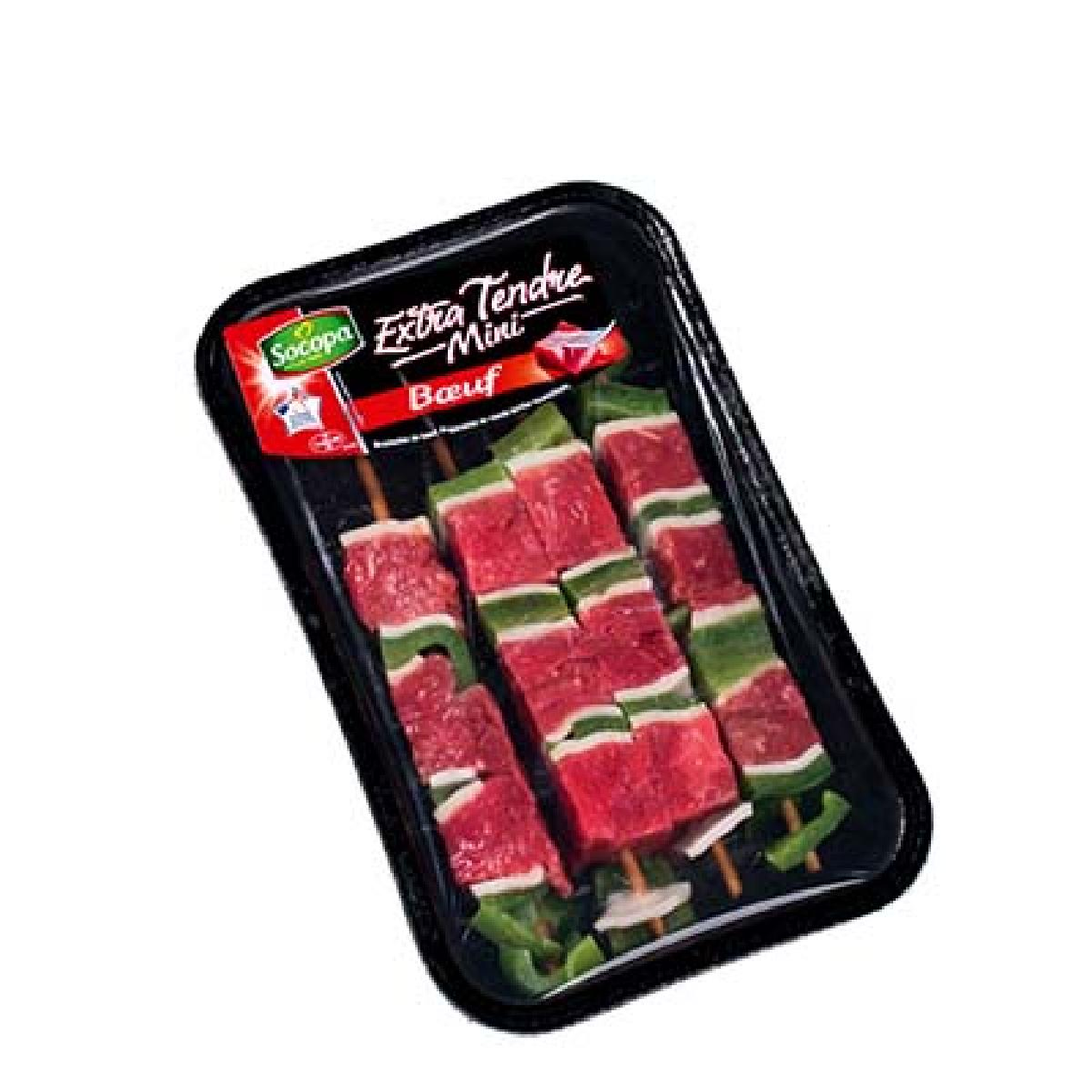 SOCOPA Mini Brochettes Émincé Tendre Bœuf 220 g