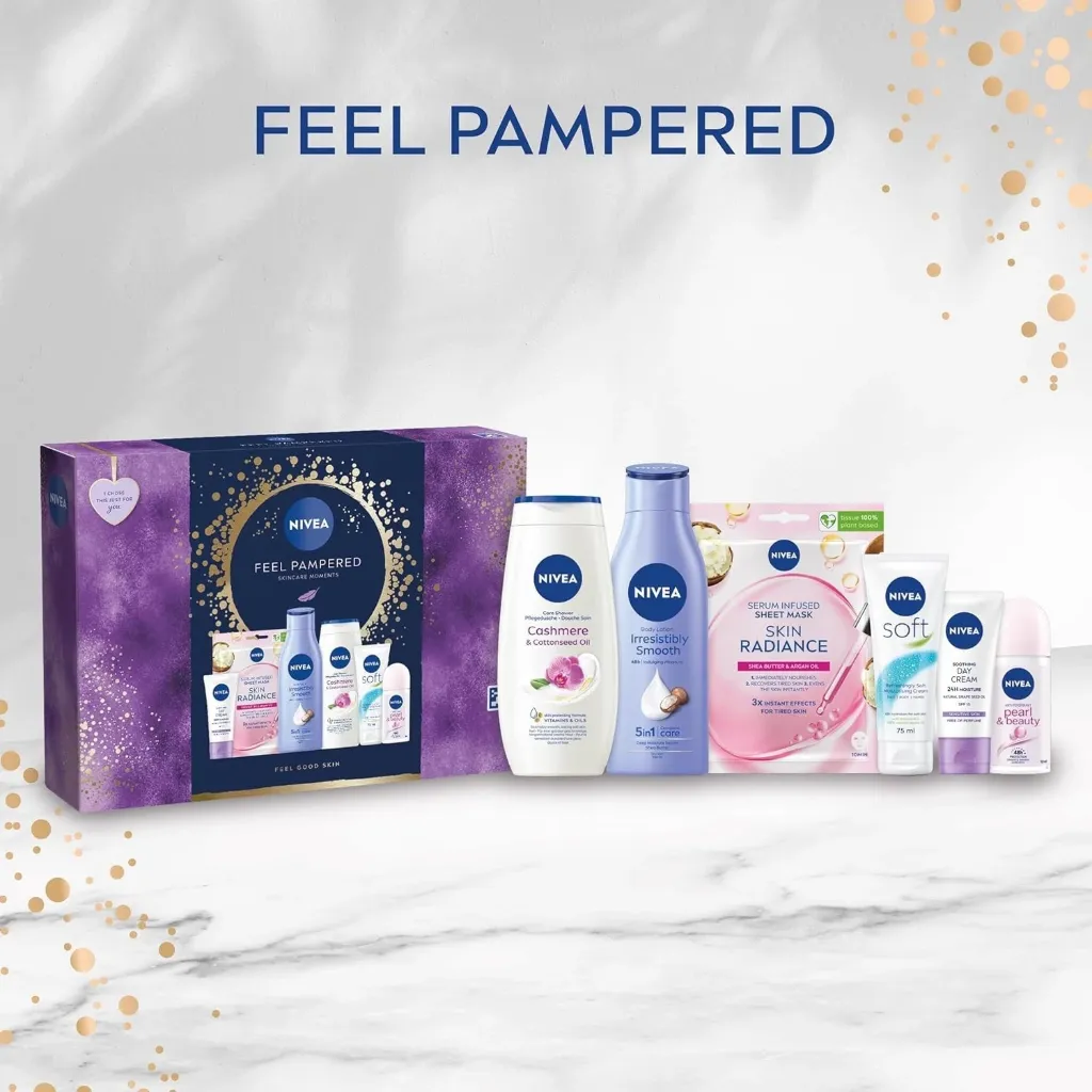 Nivea Set Feel Pampered: Shower Gel 250Ml, Day Cream Spf15 50Ml, Irresistibly Smooth Body Lotion 250